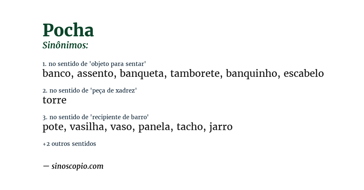Sinônimo de pocha