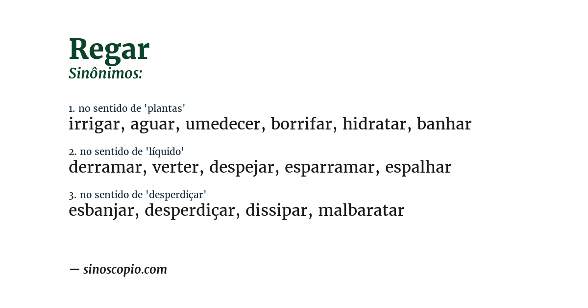 Sinônimo de regar