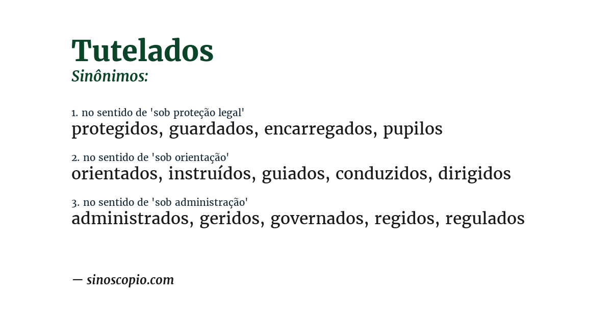 Sinônimo de tutelados