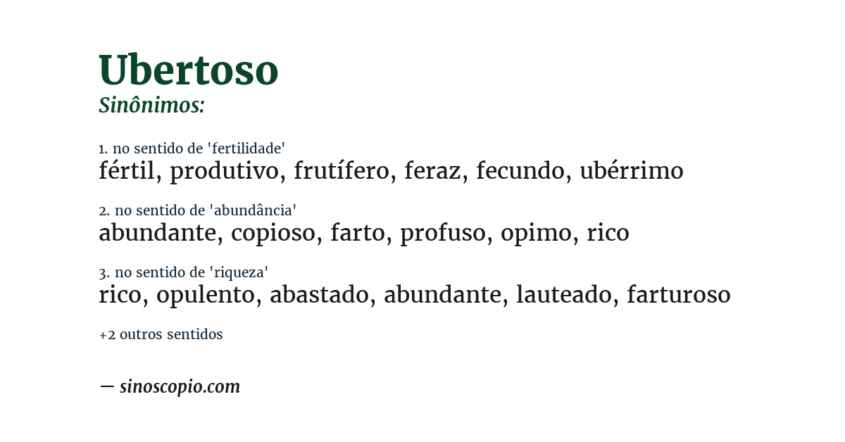 Sinônimo de ubertoso