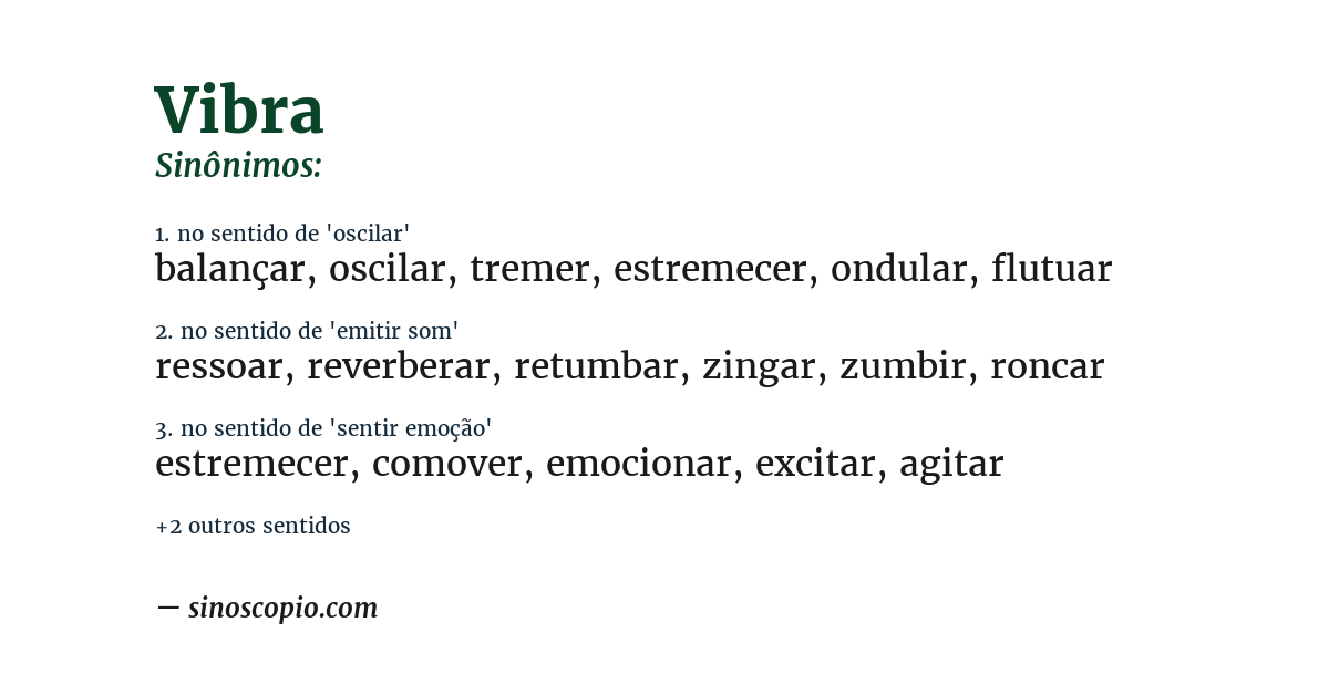 Sinônimo de vibra