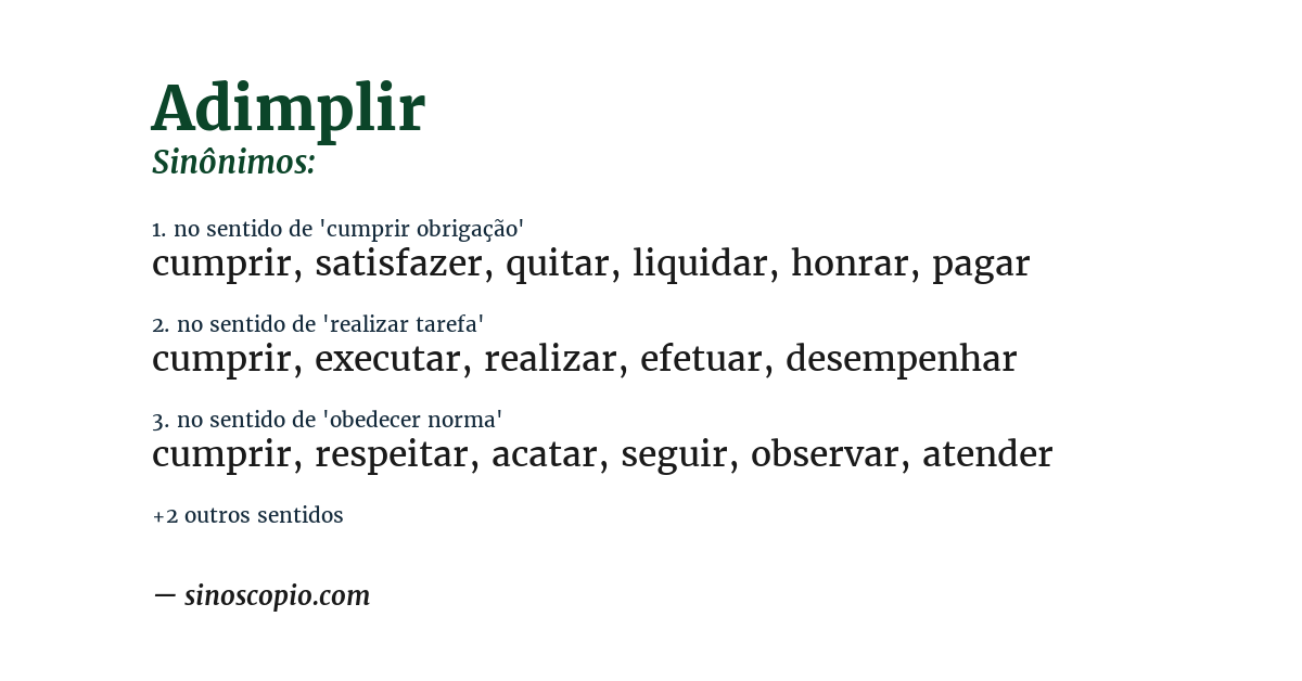 Sinônimo de adimplir