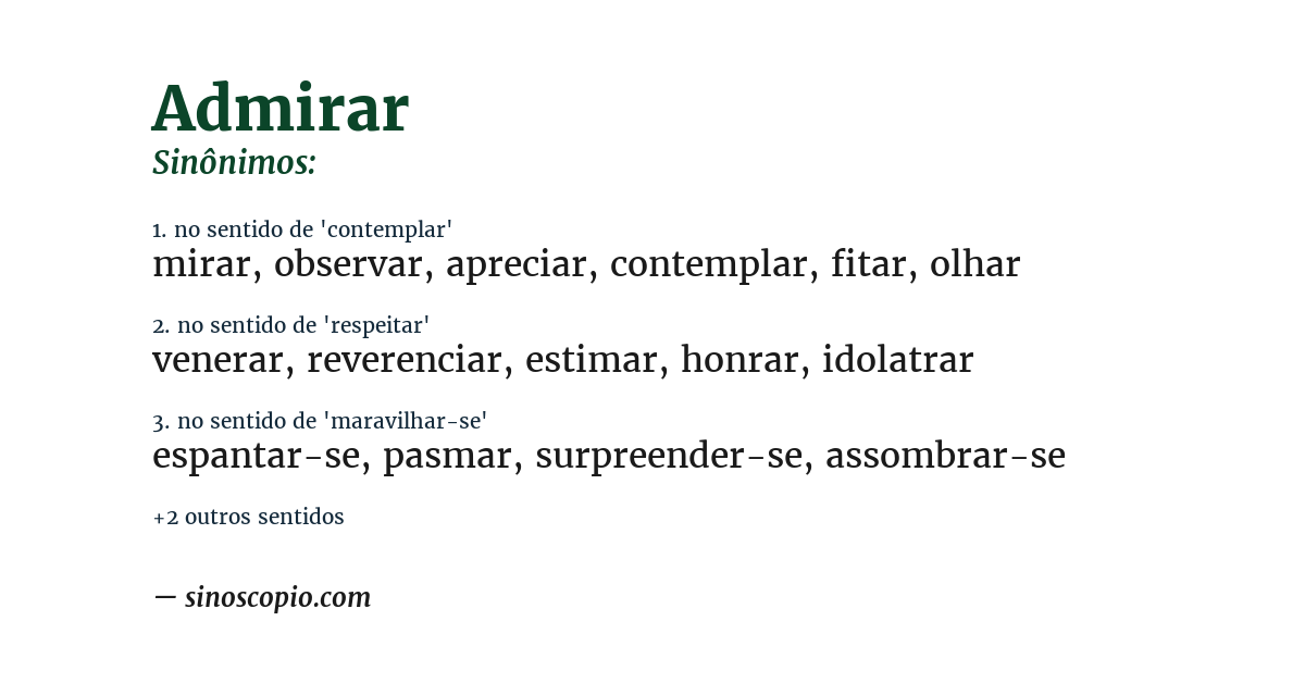 Sinônimo de admirar