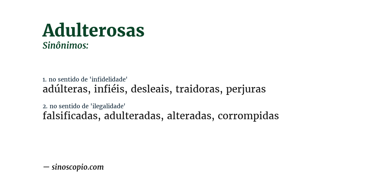 Sinônimo de adulterosas