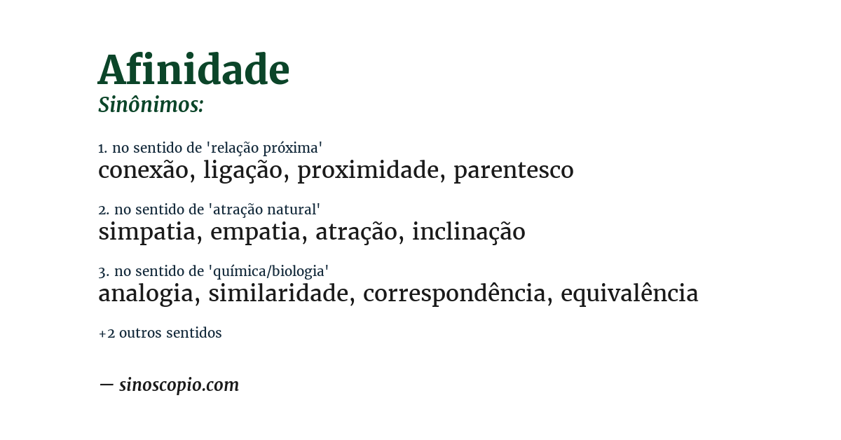 Sinônimo de afinidade