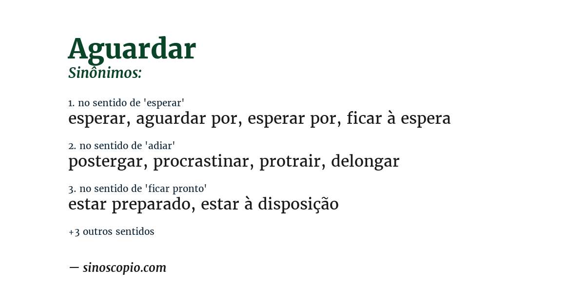 Sinônimo de aguardar