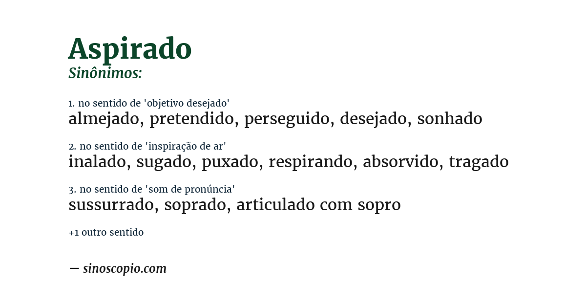 Sinônimo de aspirado