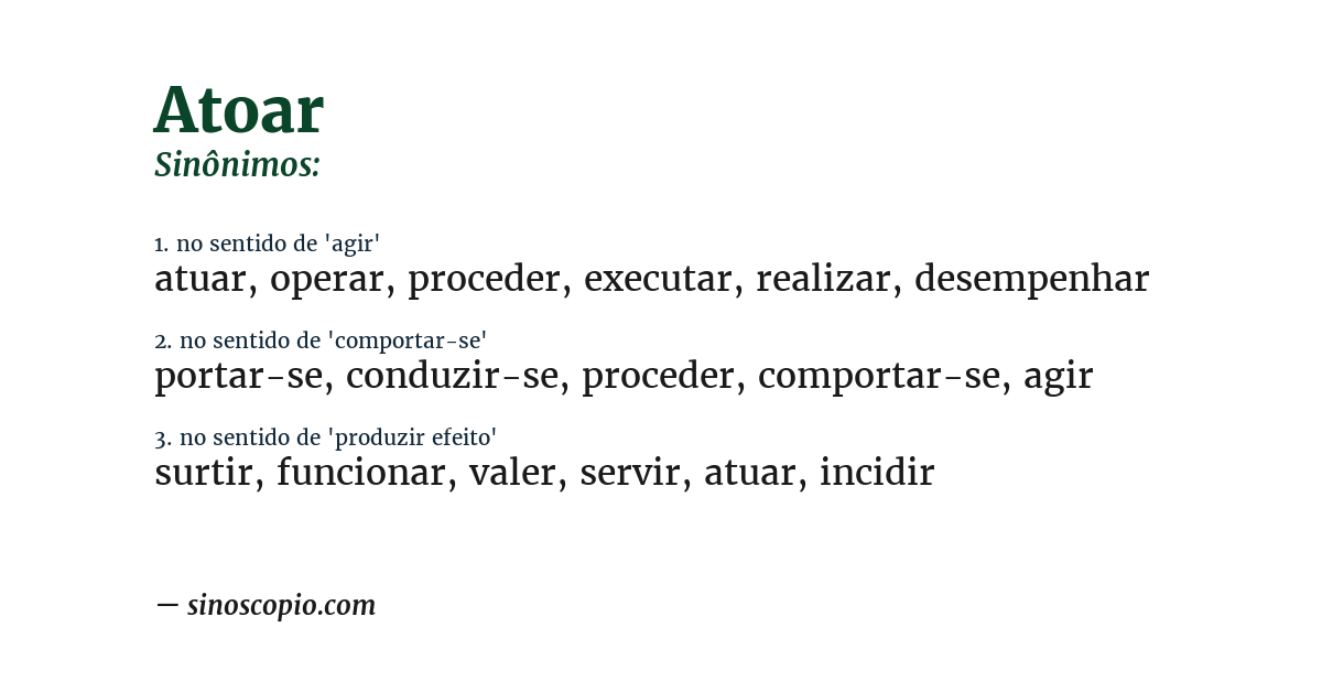 Sinônimo de atoar