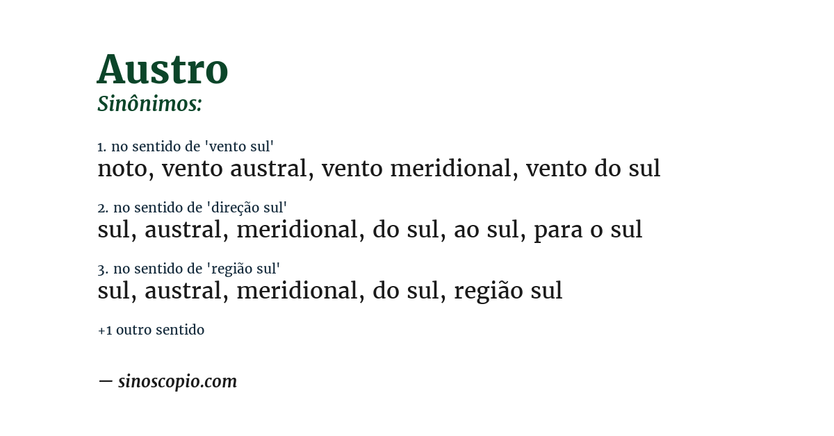 Sinônimo de austro