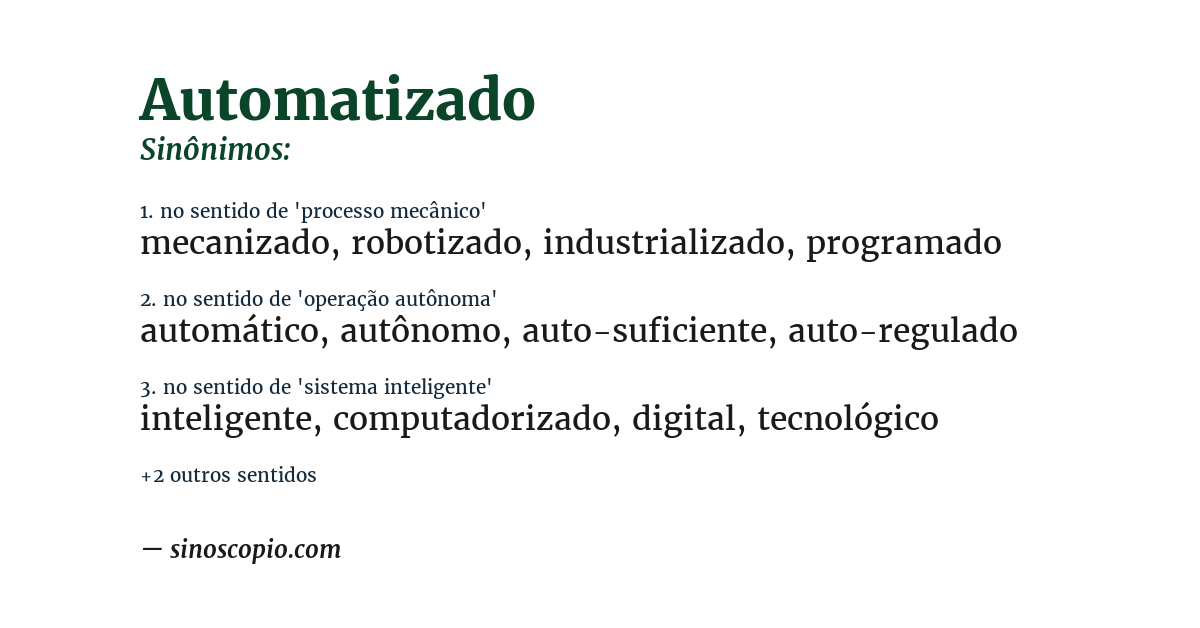 Sinônimo de automatizado