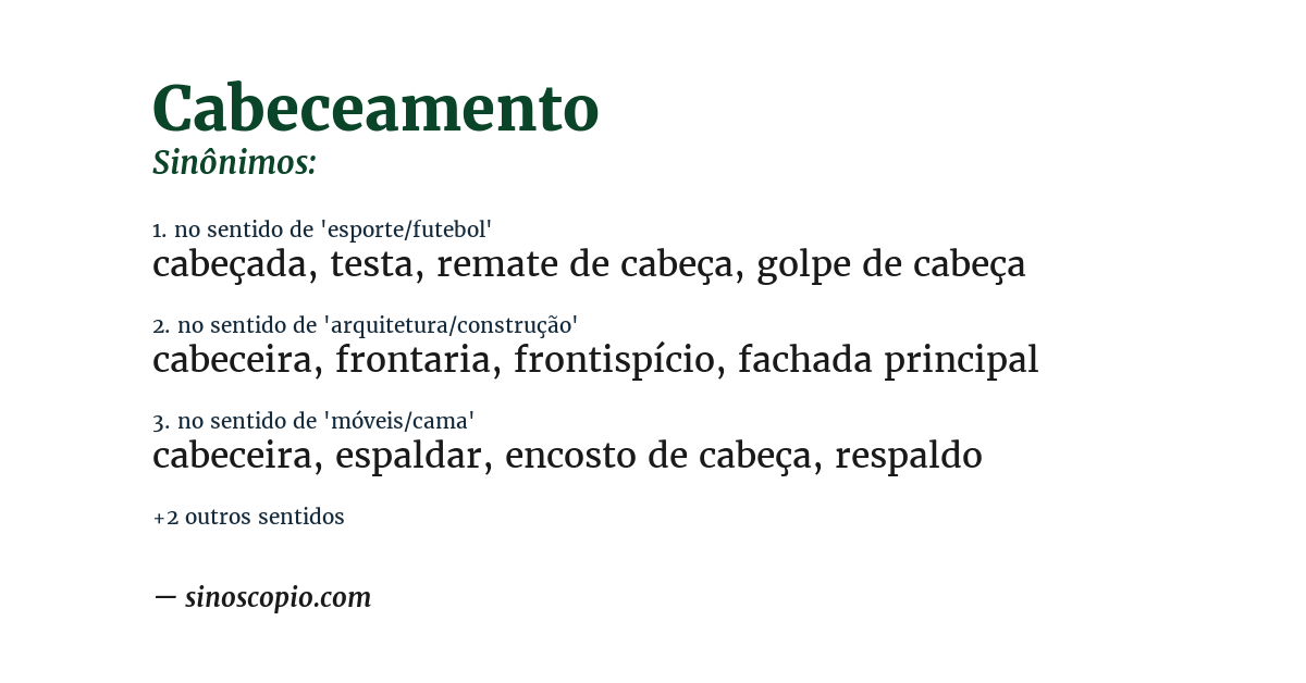 Sinônimo de cabeceamento
