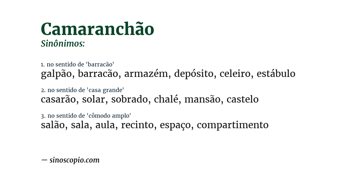 Sinônimo de camaranchão