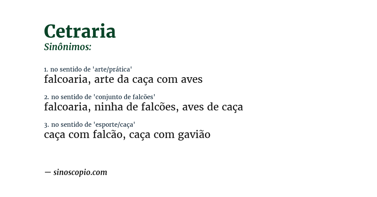 Sinônimo de cetraria