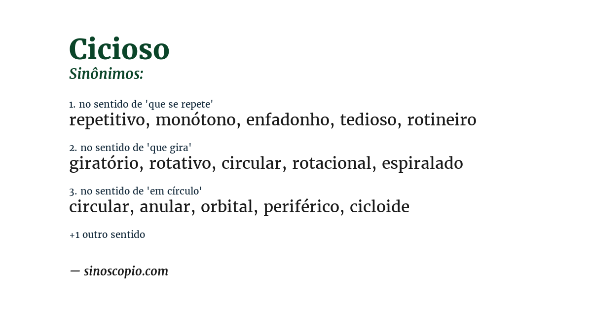 Sinônimo de cicioso