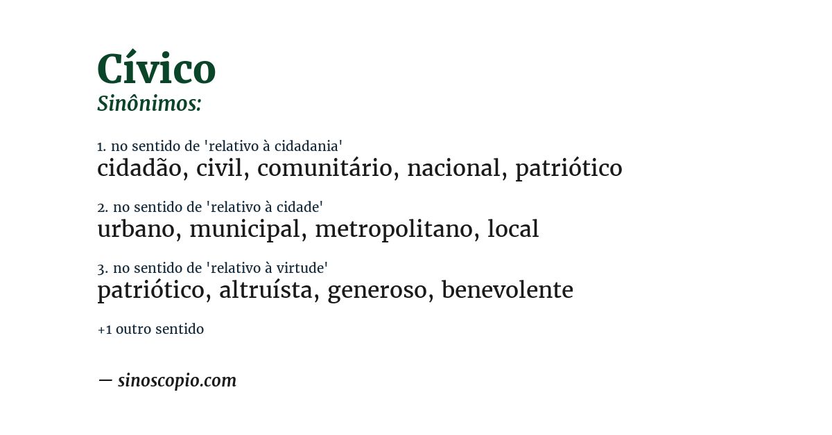 Sinônimo de cívico