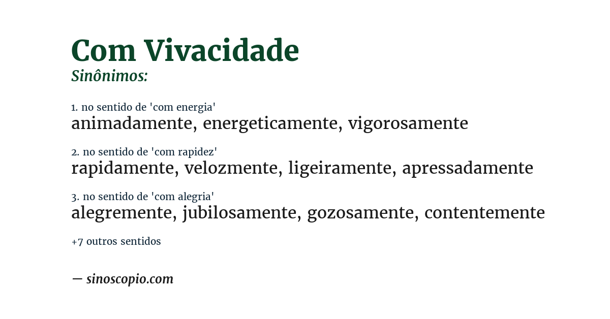 Sinônimo de com vivacidade