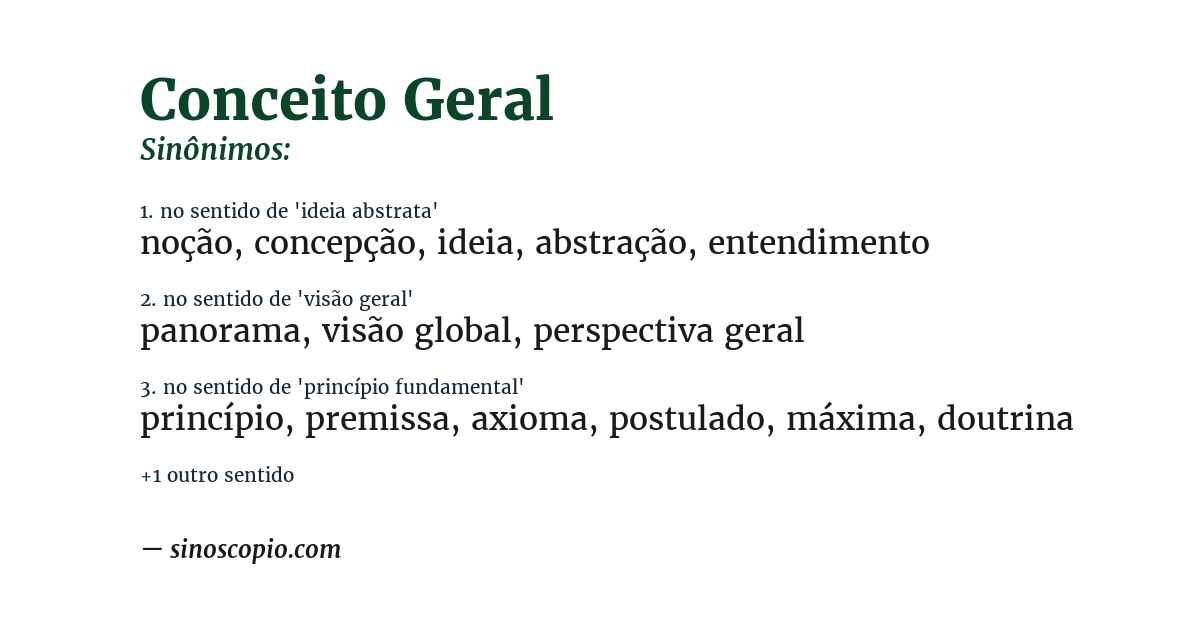 Sinônimo de conceito geral