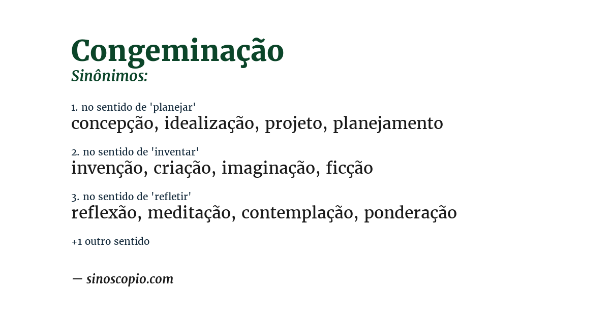 Sinônimo de congeminação