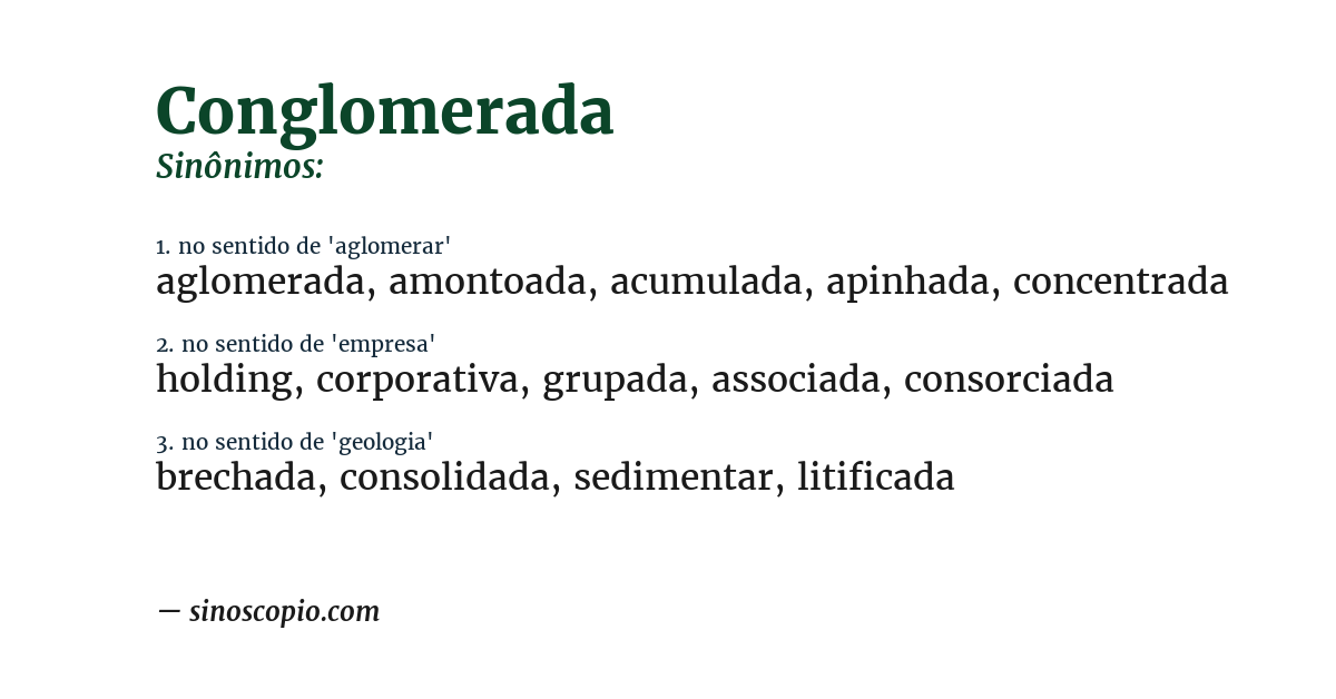 Sinônimo de conglomerada