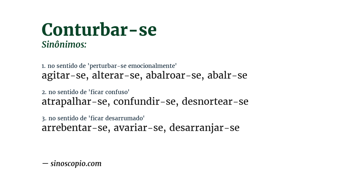 Sinônimo de conturbar-se