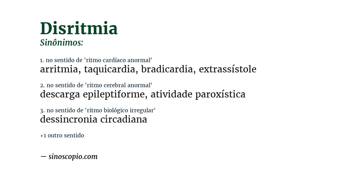 Sinônimo de disritmia