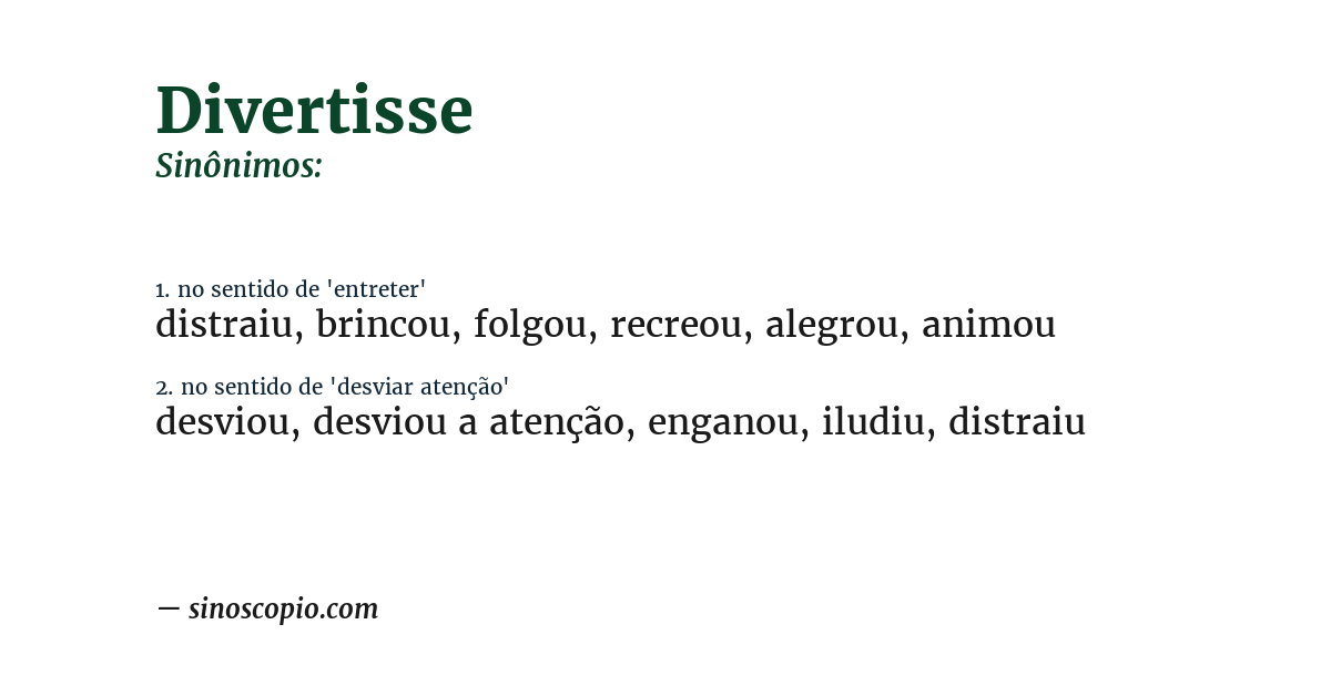 Sinônimo de divertisse