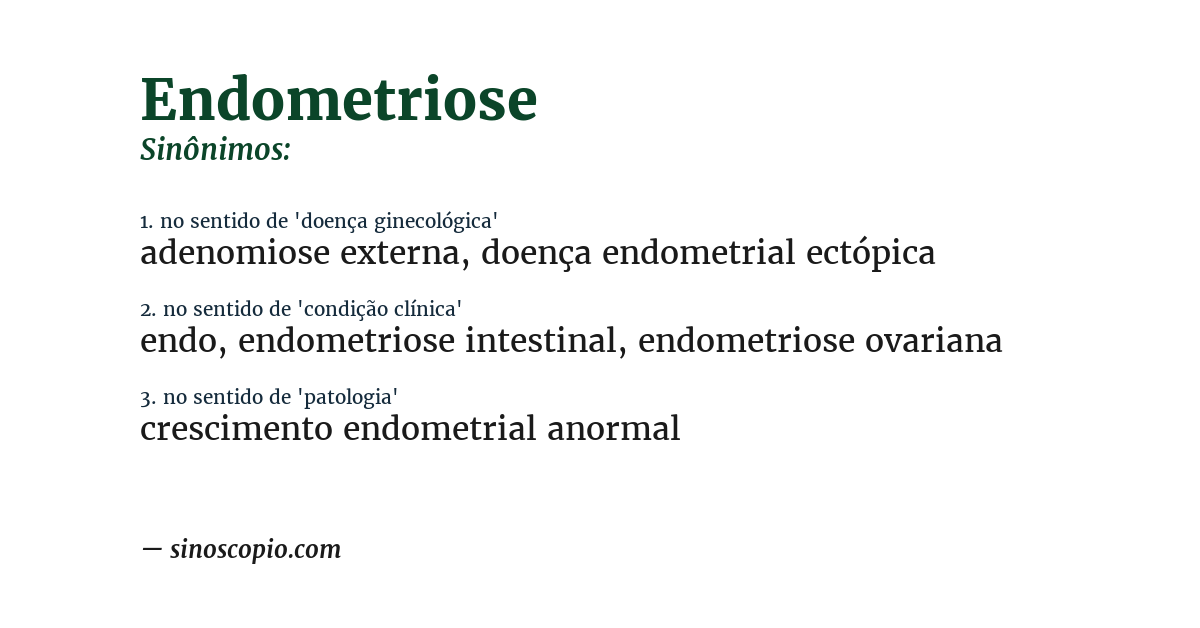 Sinônimo de endometriose