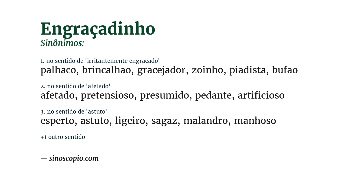 Sinônimo de engraçadinho