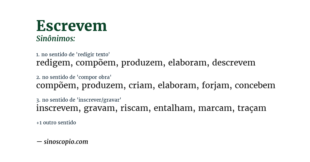 Sinônimo de escrevem