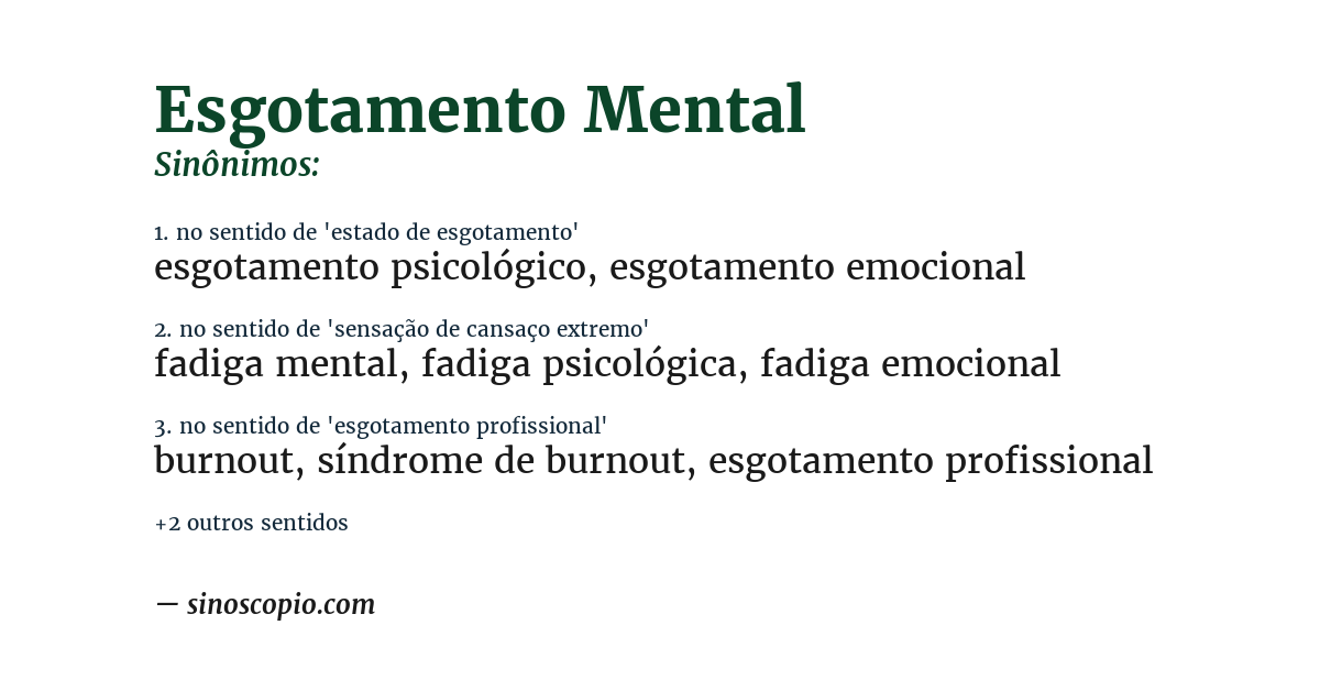 Sinônimo de esgotamento mental