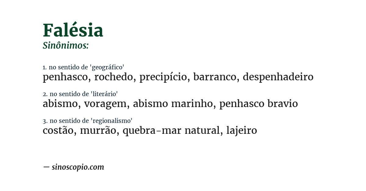Sinônimo de falésia
