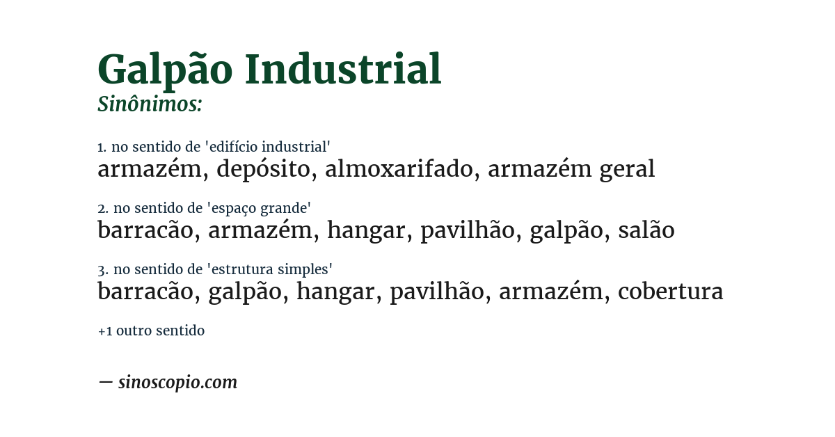 Sinônimo de galpão industrial