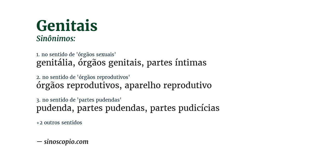 Sinônimo de genitais