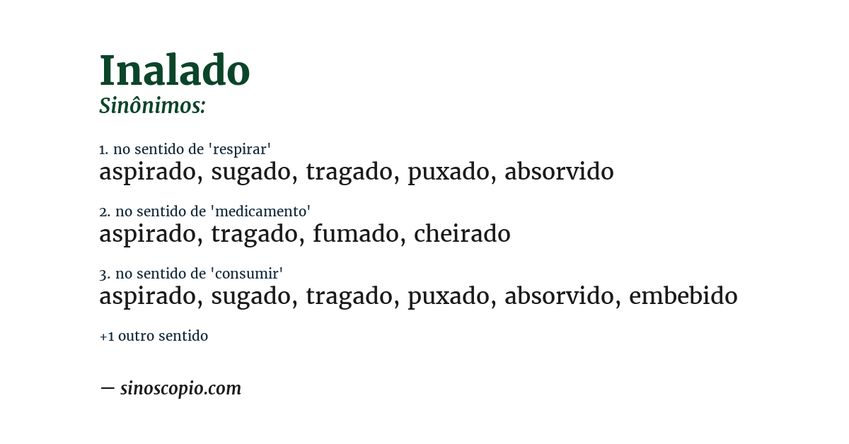Sinônimo de inalado