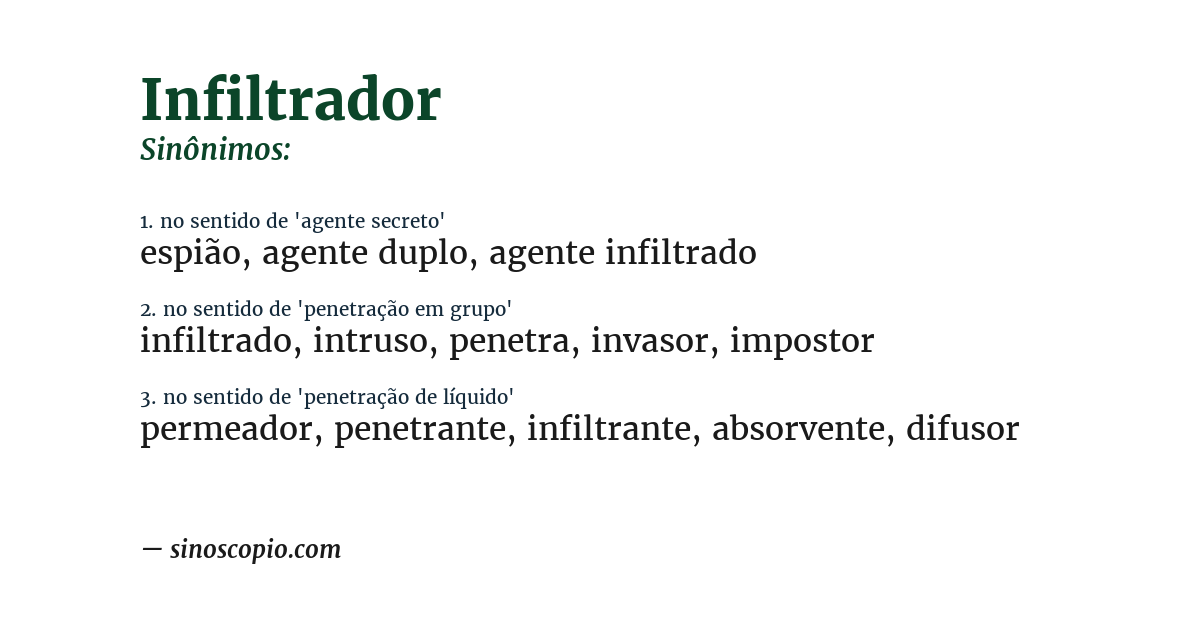 Sinônimo de infiltrador