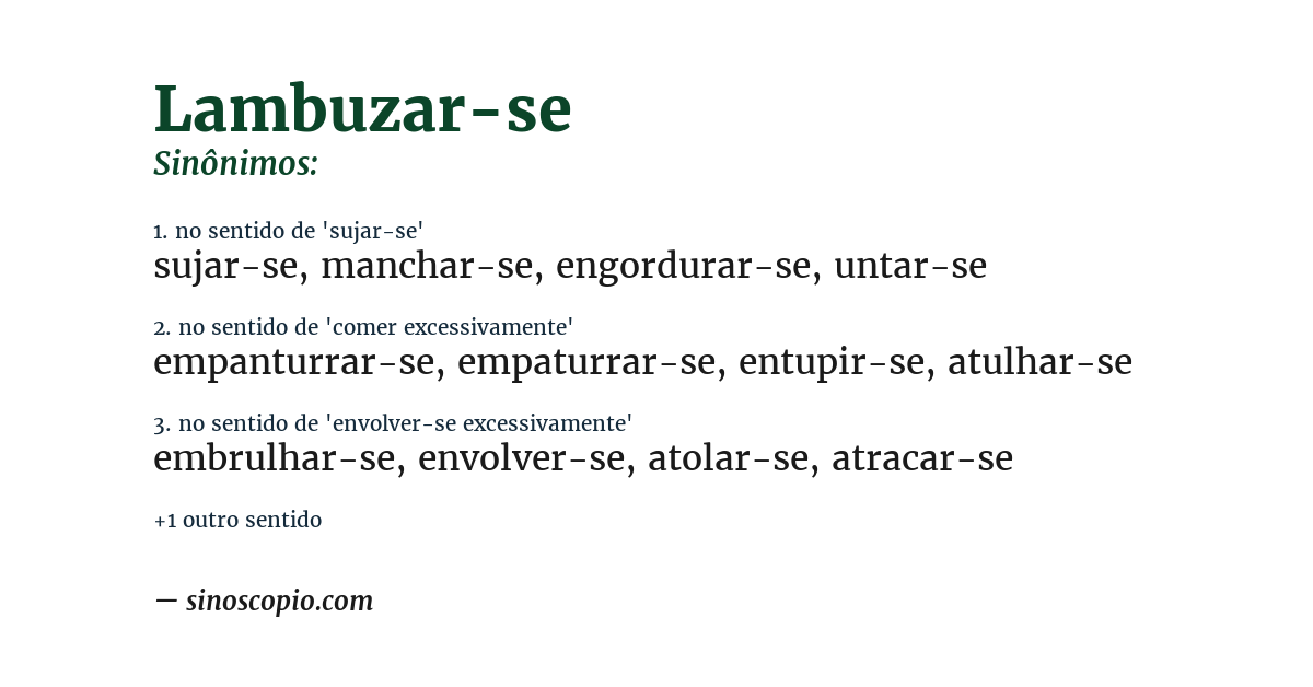 Sinônimo de lambuzar-se