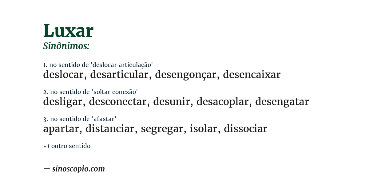 Sinônimo de luxar