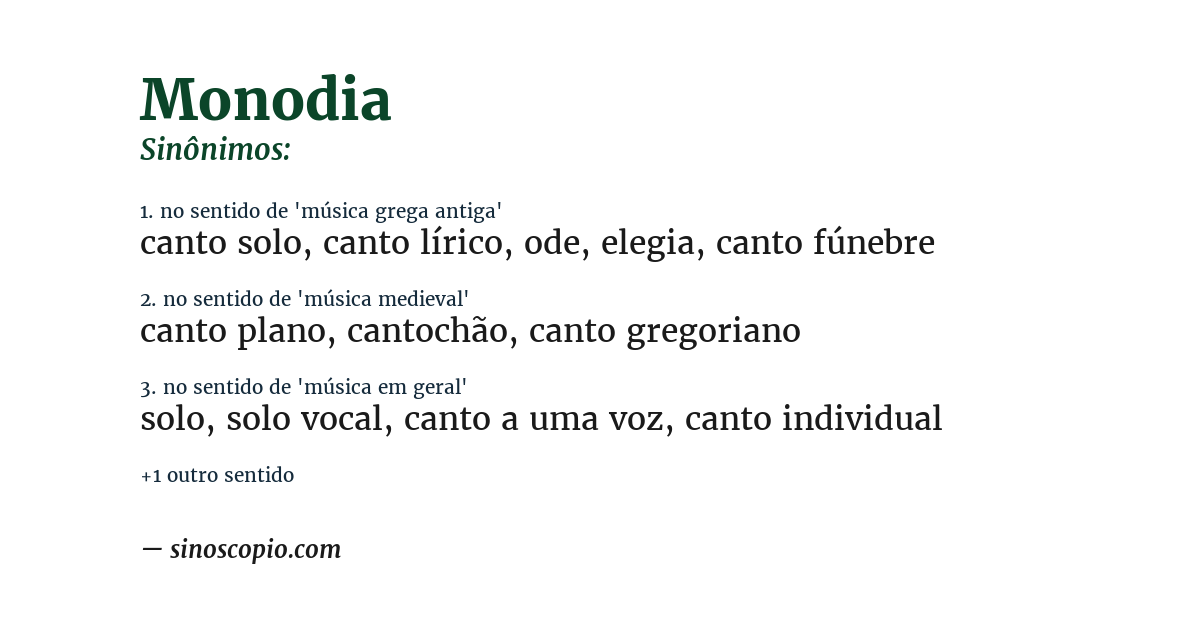 Sinônimo de monodia