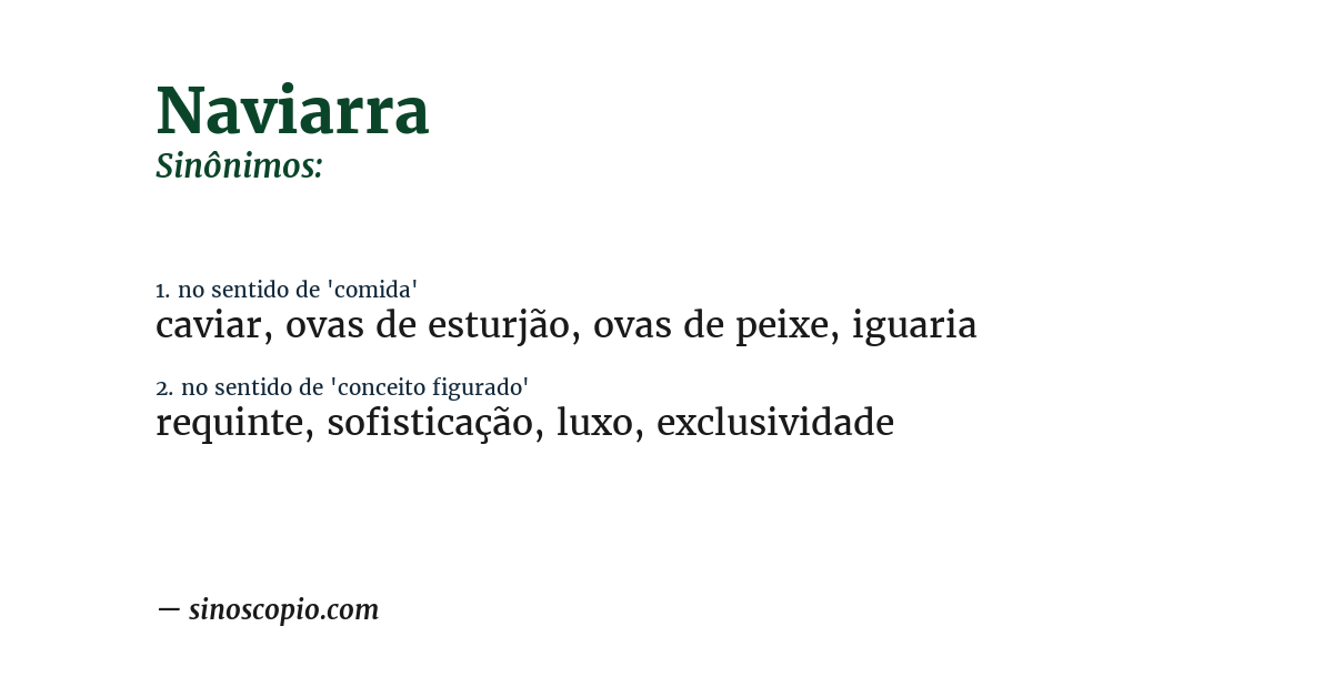 Sinônimo de naviarra