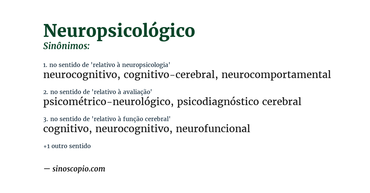 Sinônimo de neuropsicológico