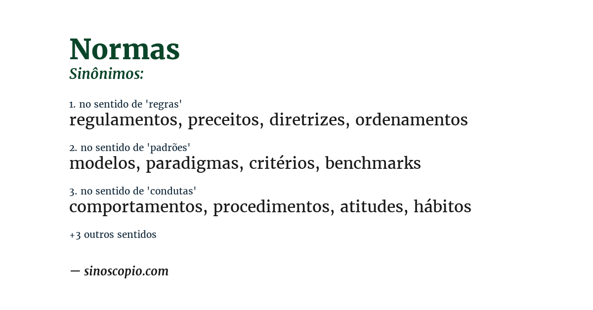 Sinônimo de normas