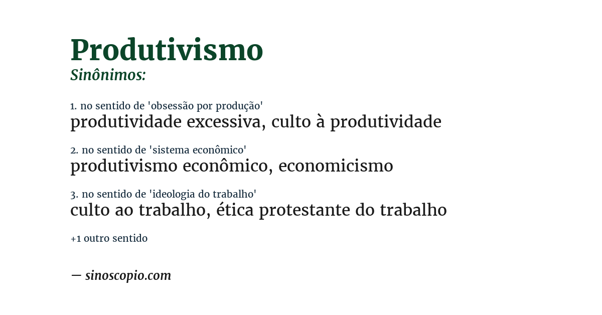 Sinônimo de produtivismo