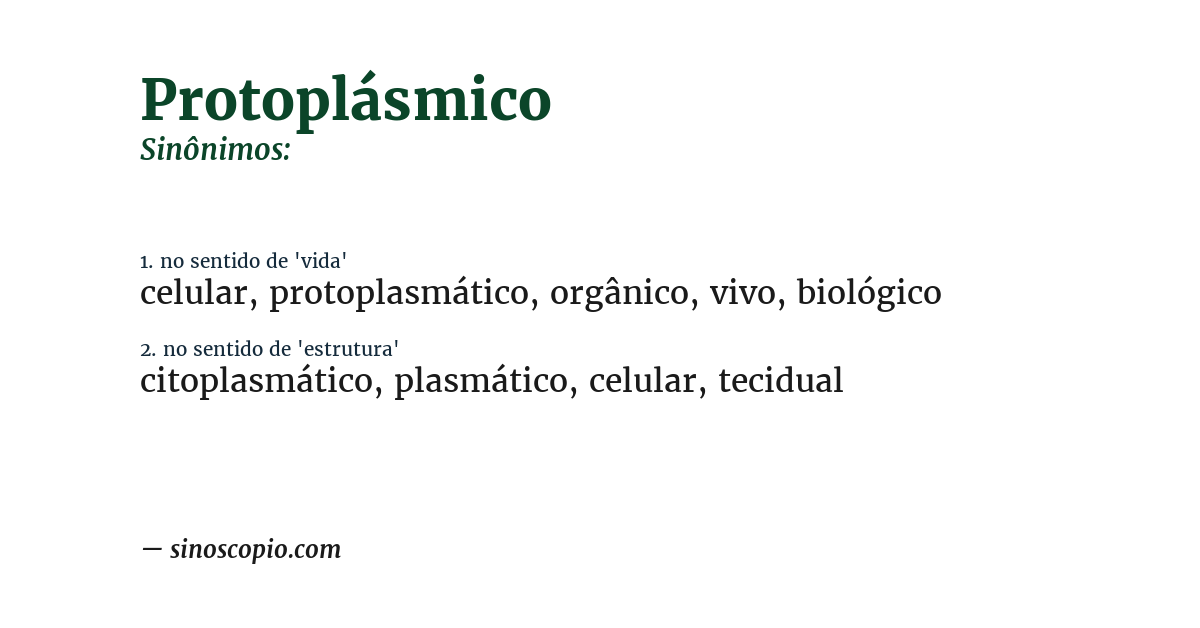 Sinônimo de protoplásmico
