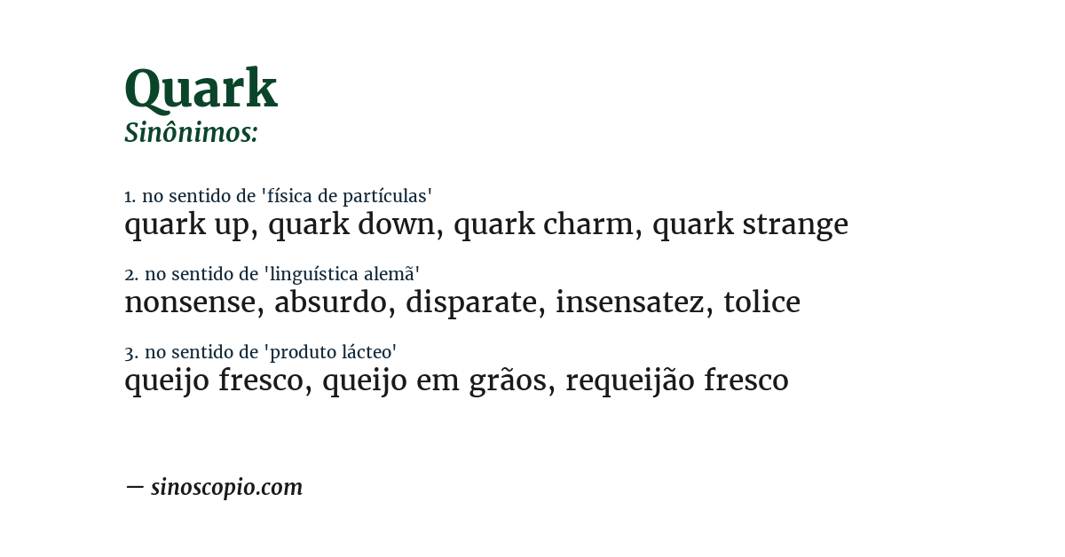 Sinônimo de quark