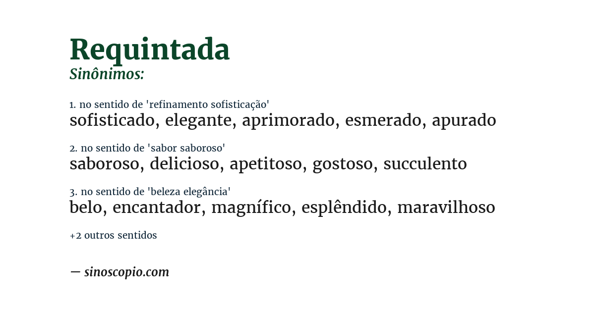 Sinônimo de requintada