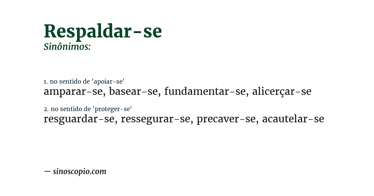 Sinônimo de respaldar-se