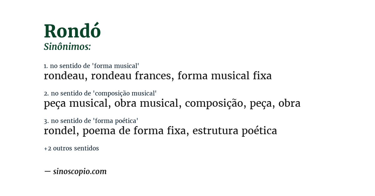 Sinônimo de rondó