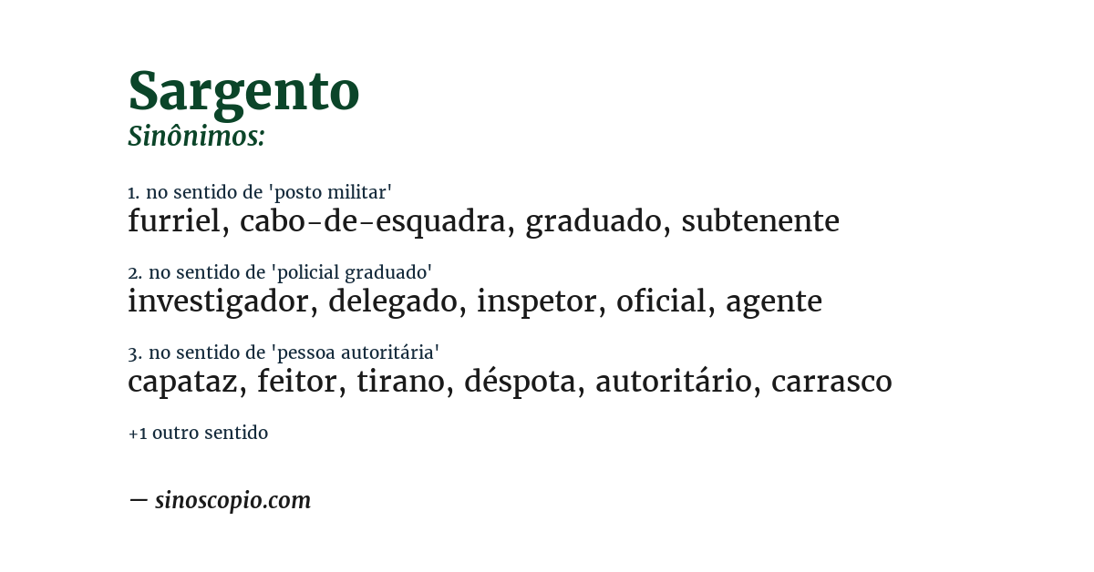 Sinônimo de sargento