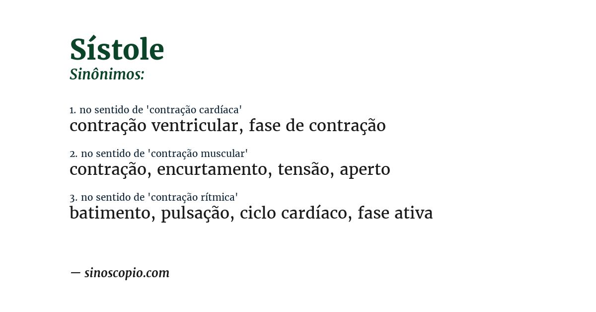 Sinônimo de sístole