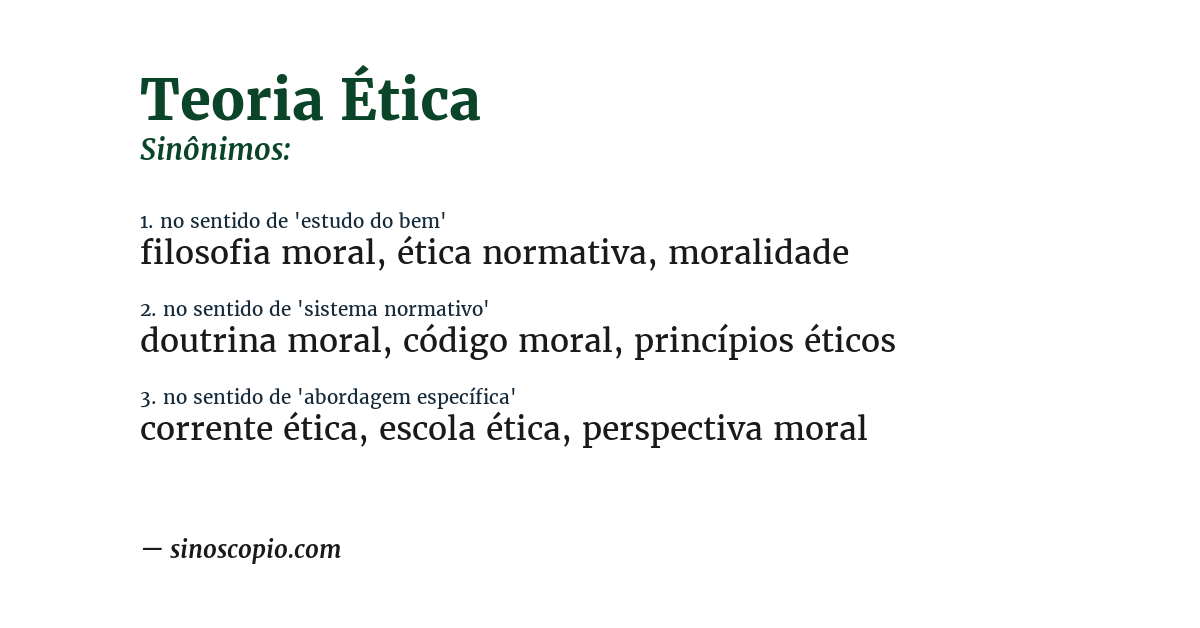 Sinônimo de teoria ética